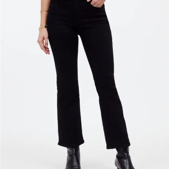 Madewell Women’s Mid-Rise Kick Out Crop Jeans 33 Black NWT - Picture 1 of 6